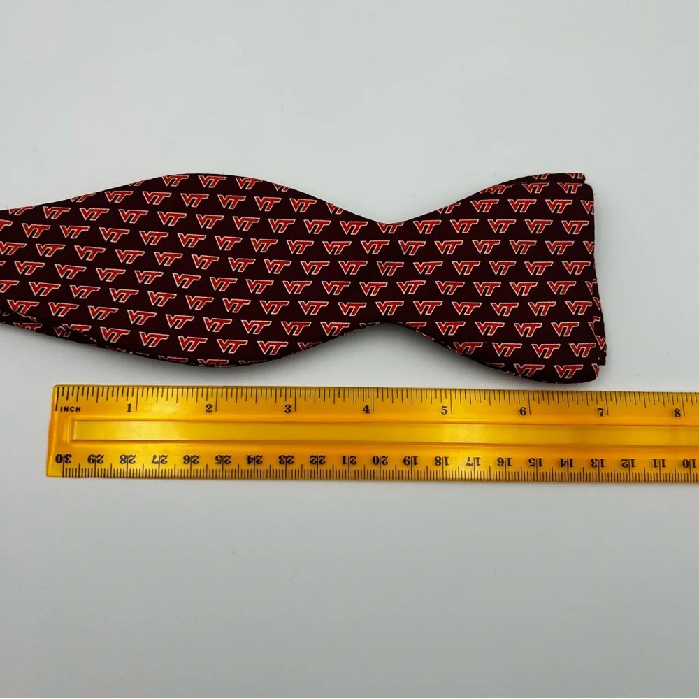 Virginia Tech 100% Silk Bow Tie Hokies VT Logo College Self-Tie Rivetz of Boston